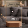 Beleuchtetes Acrylglas - Kalender - Personalisiertes Geschenk mit Namen & Datum