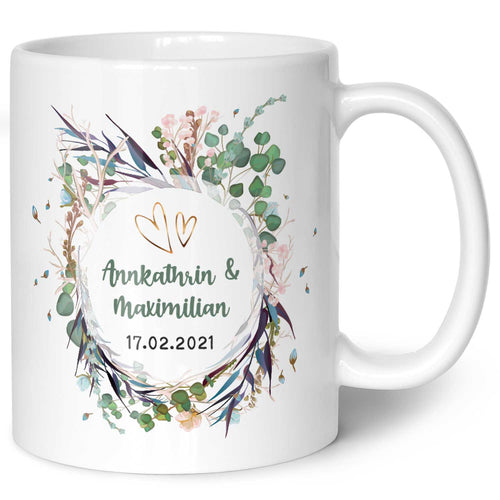 Bedruckte Tasse mit Motiv "Flower Wedding"