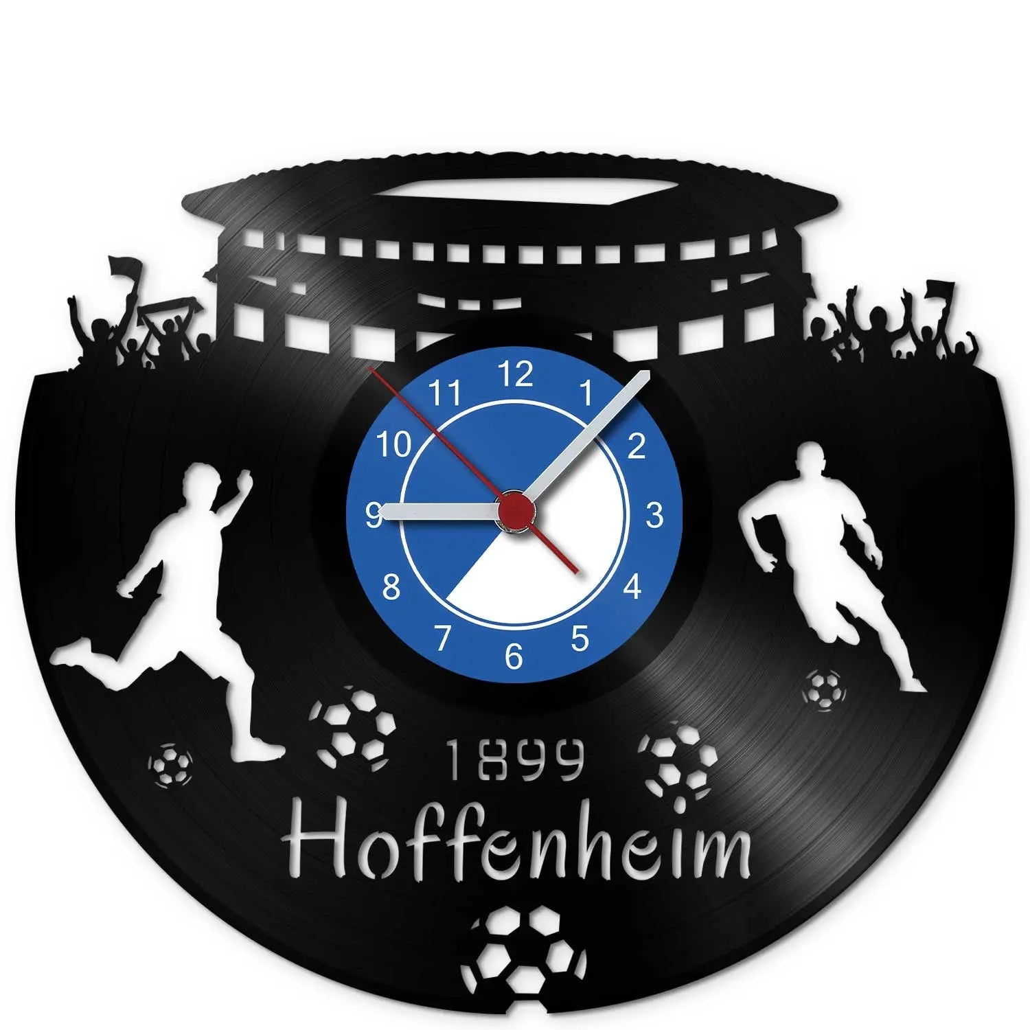 Fussball Wanduhr aus Vinyl Vereinsliebe Hoffenheim