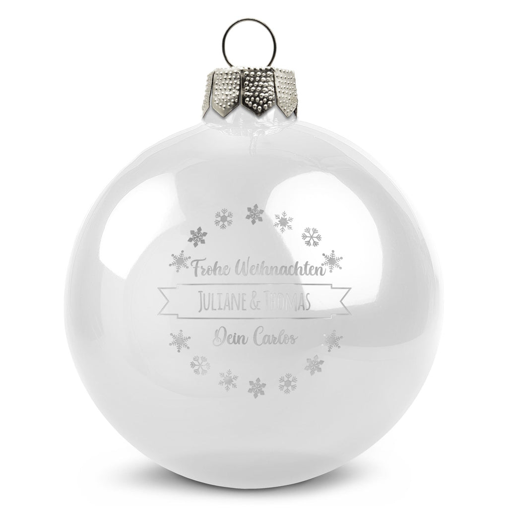 Gravierte Weihnachtskugel mit Wunschtext