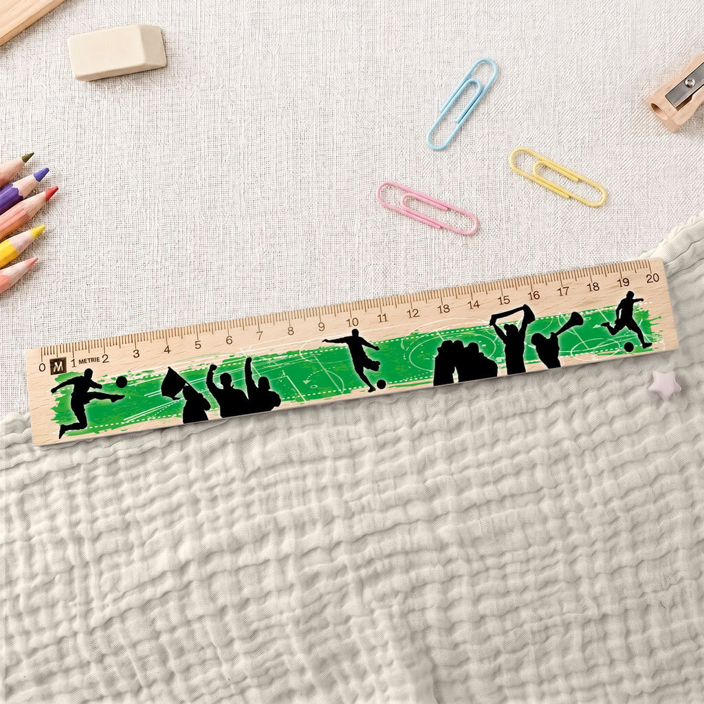 Lineal zur Einschulung im Fußball Design für Kinder aus Holz