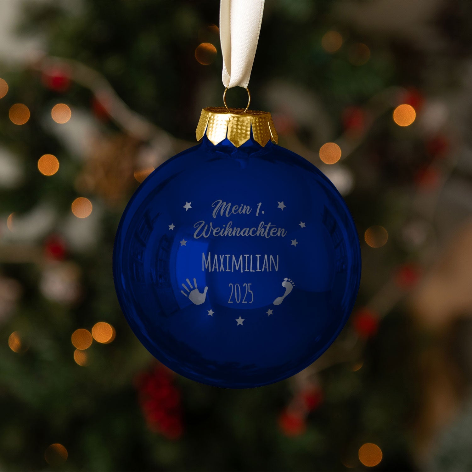 Gravierte Weihnachtskugel - Mein erstes Weihnachten