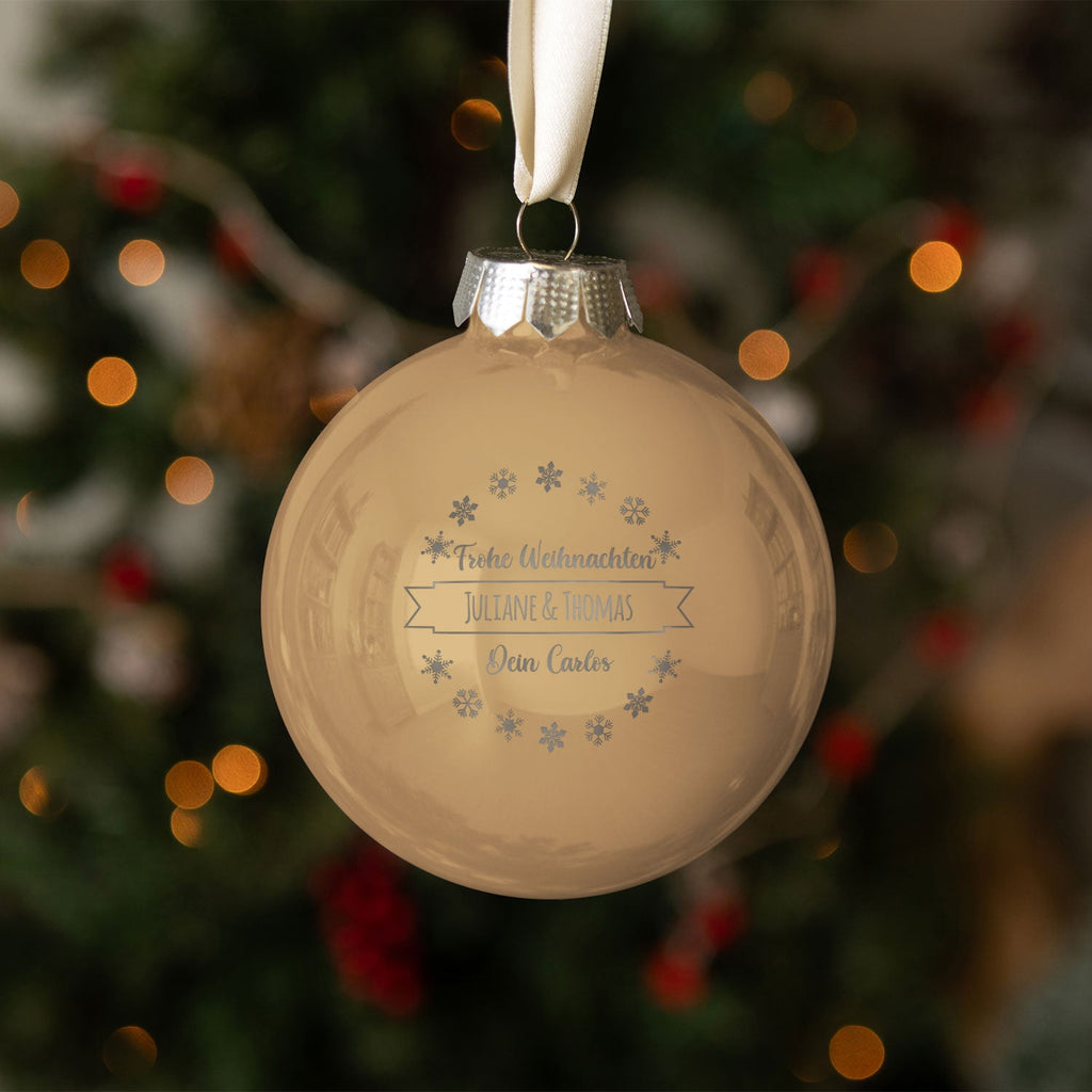 Gravierte Weihnachtskugel mit Wunschtext