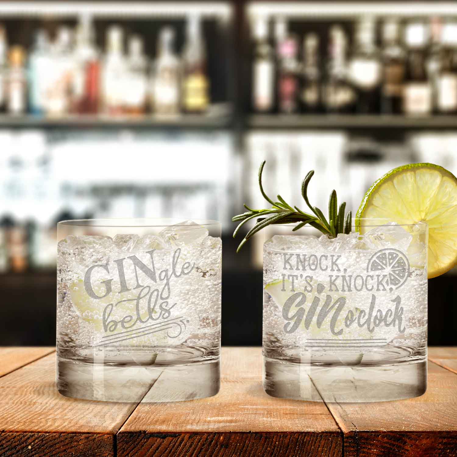 2er Set Montana GIN-Gläser "GINgle bells" & "Knock Knock it´s Gin"