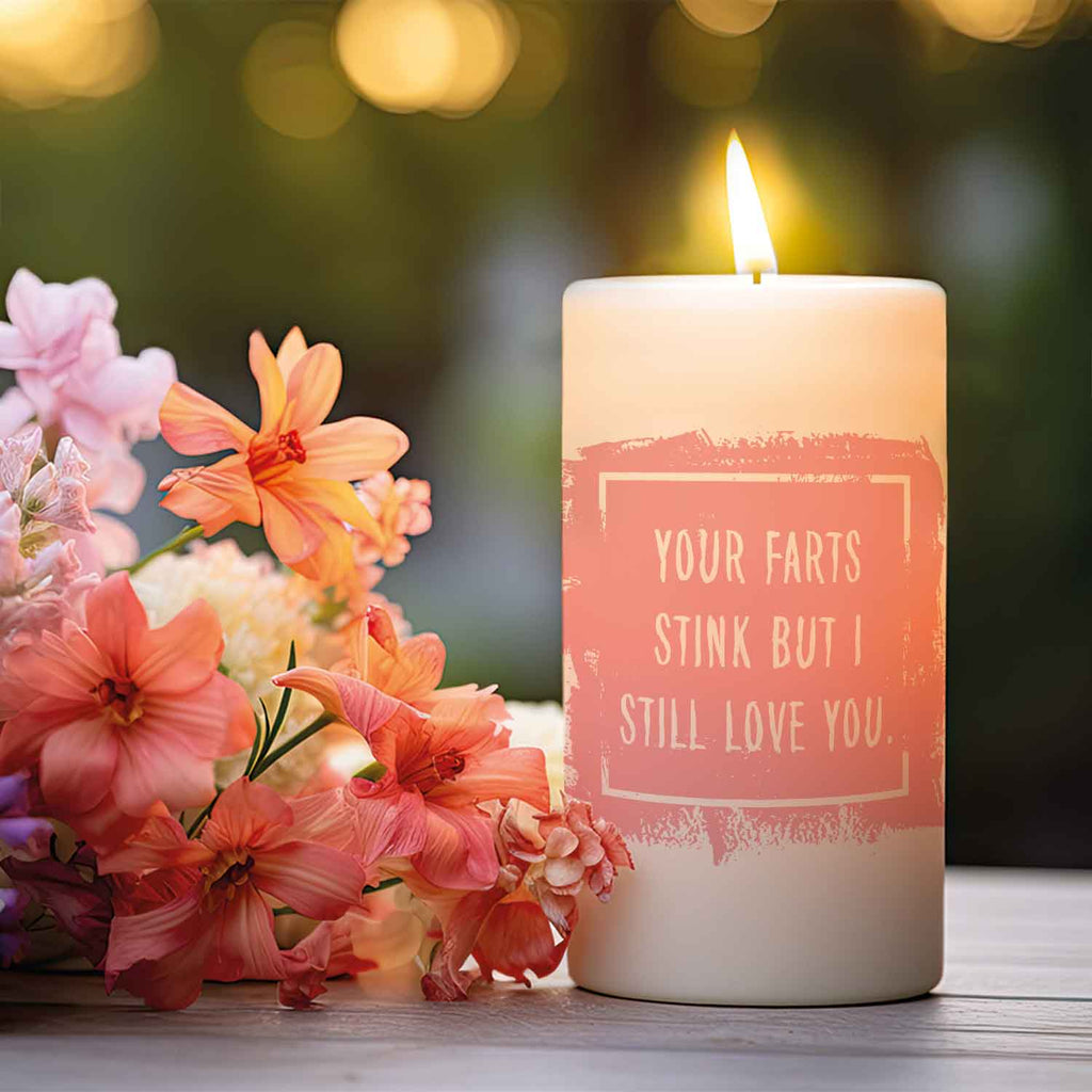 Kleine Kerze mit Spruch "Your Farts Stink"
