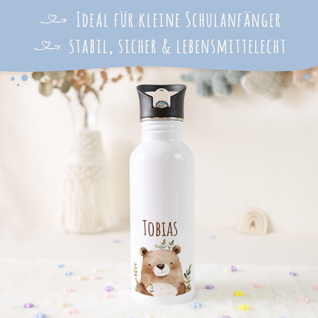 Bedruckte Trinkflasche aus Edelstahl - Bärenfreunde