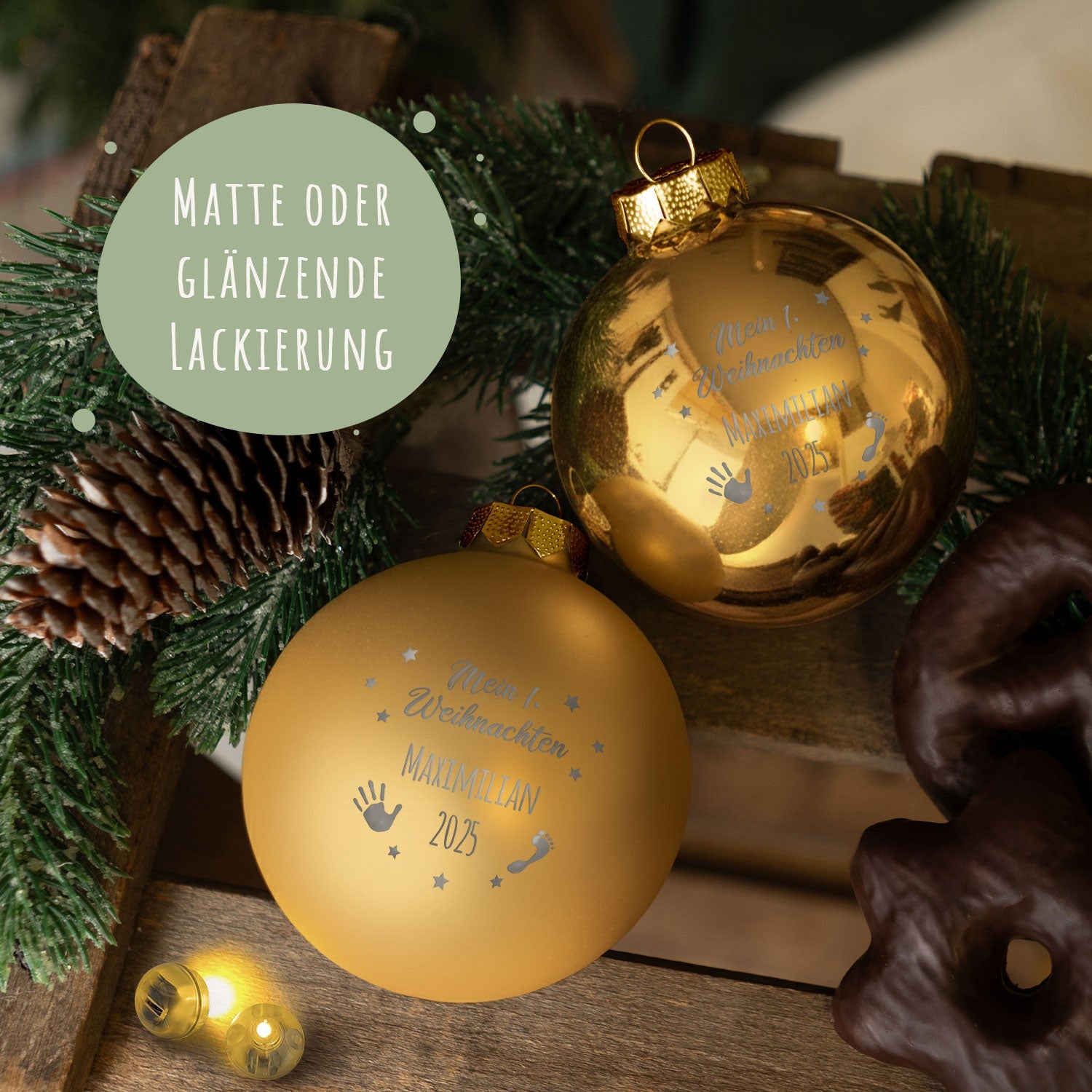 Gravierte Weihnachtskugel - Mein erstes Weihnachten