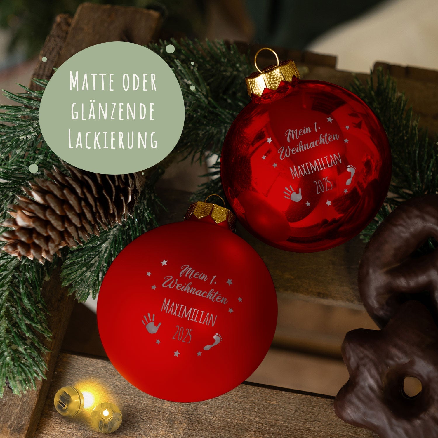 Gravierte Weihnachtskugel - Mein erstes Weihnachten