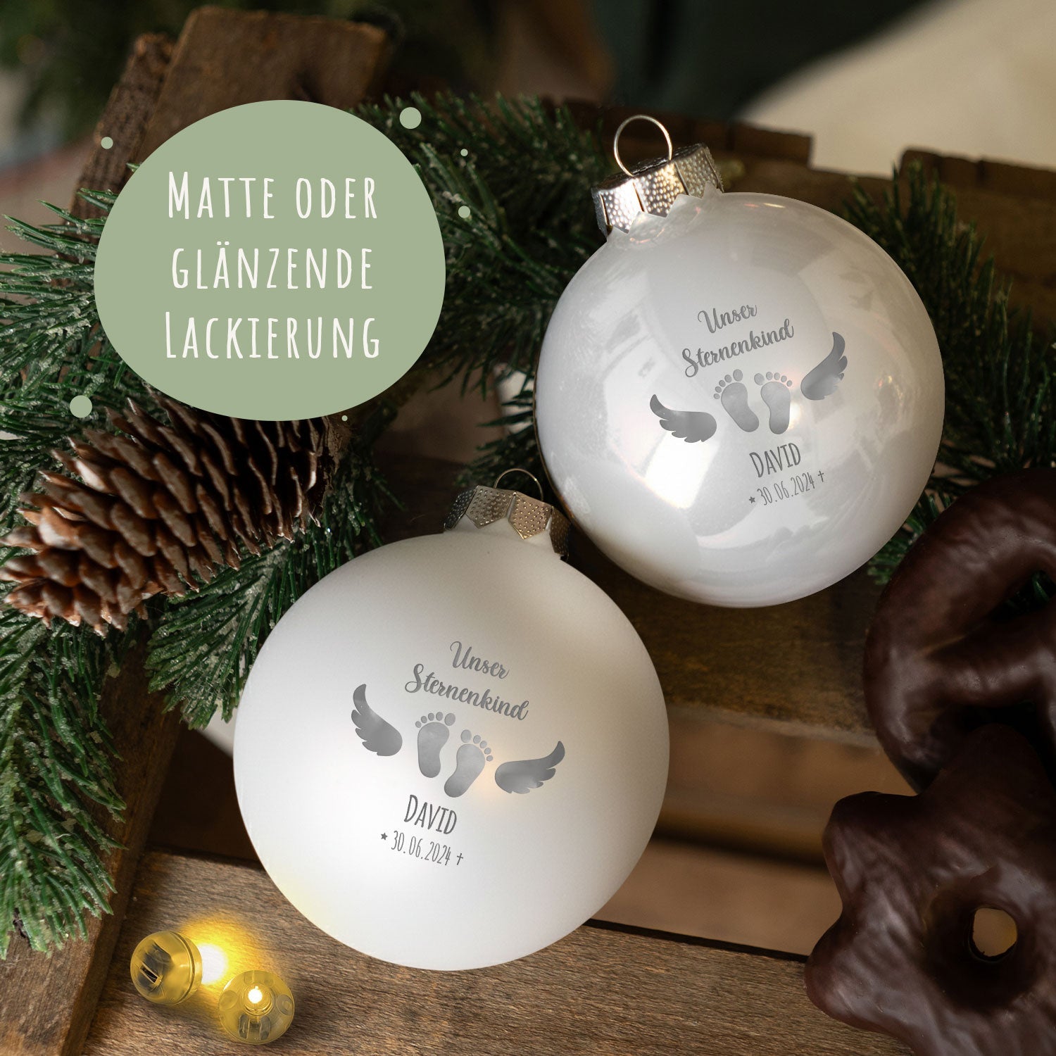Gravierte Weihnachtskugel - Sternenkind