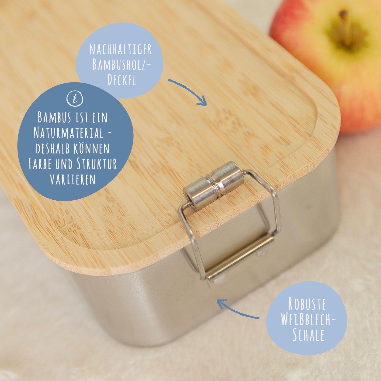 Brotdose mit Deckel für Kinder mit UV-Druck im "Regenbogen" Design