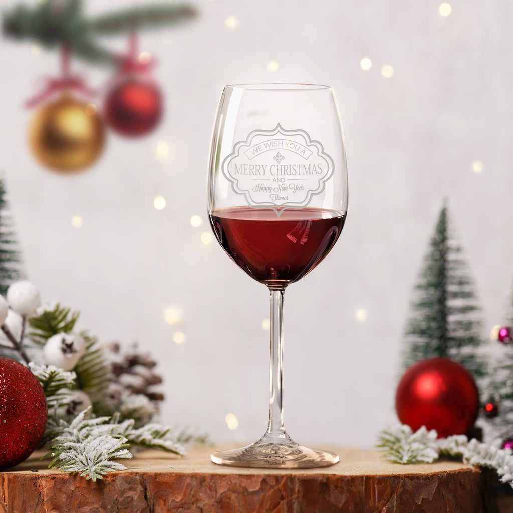 Leonardo Weinglas mit Gravur - Wish you Merry Christmas