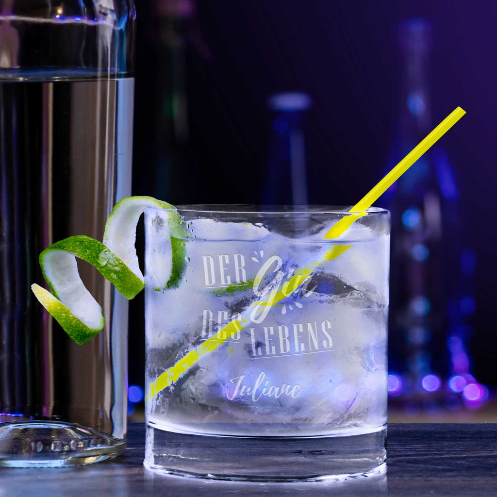 2er Set Montana GIN-Gläser "Der Gin des Lebens" mit Wunschnamen