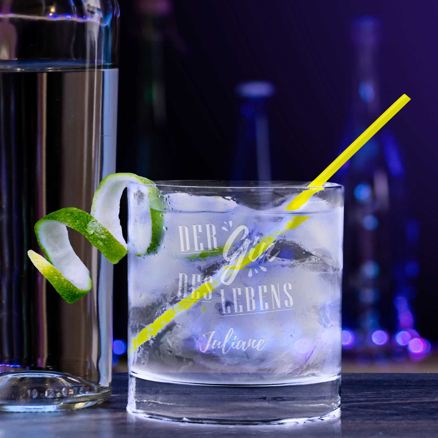 2er Set Montana GIN-Gläser "Der Gin des Lebens" mit Wunschnamen