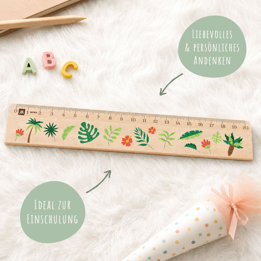 Lineal zur Einschulung im Jungle Design für Kinder aus Holz