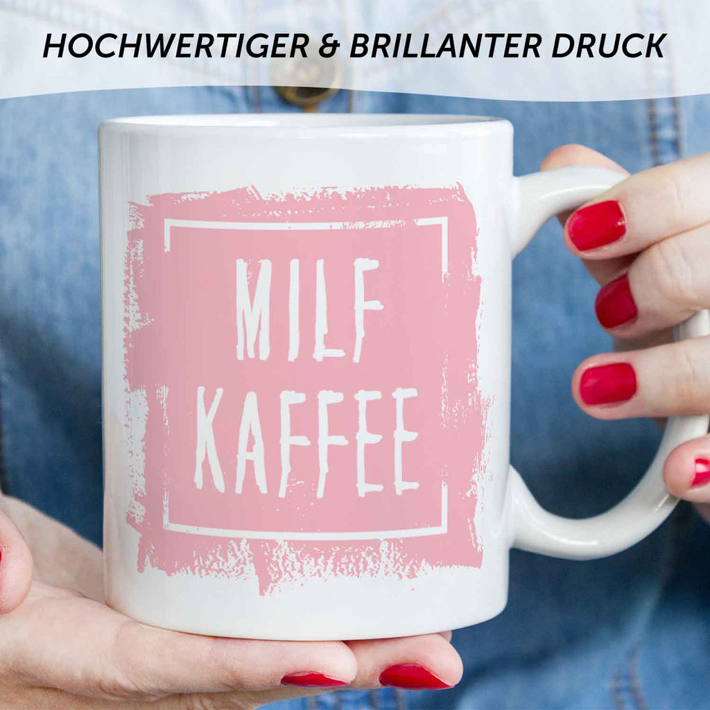 Bedruckte Tasse mit Spruch - "Milfkaffee"