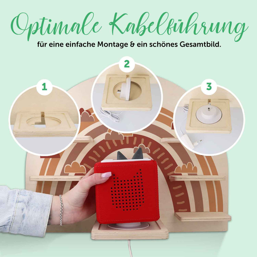 Toniebox Regal für Kinderzimmer - Regenbogen - Kinder Wandregal