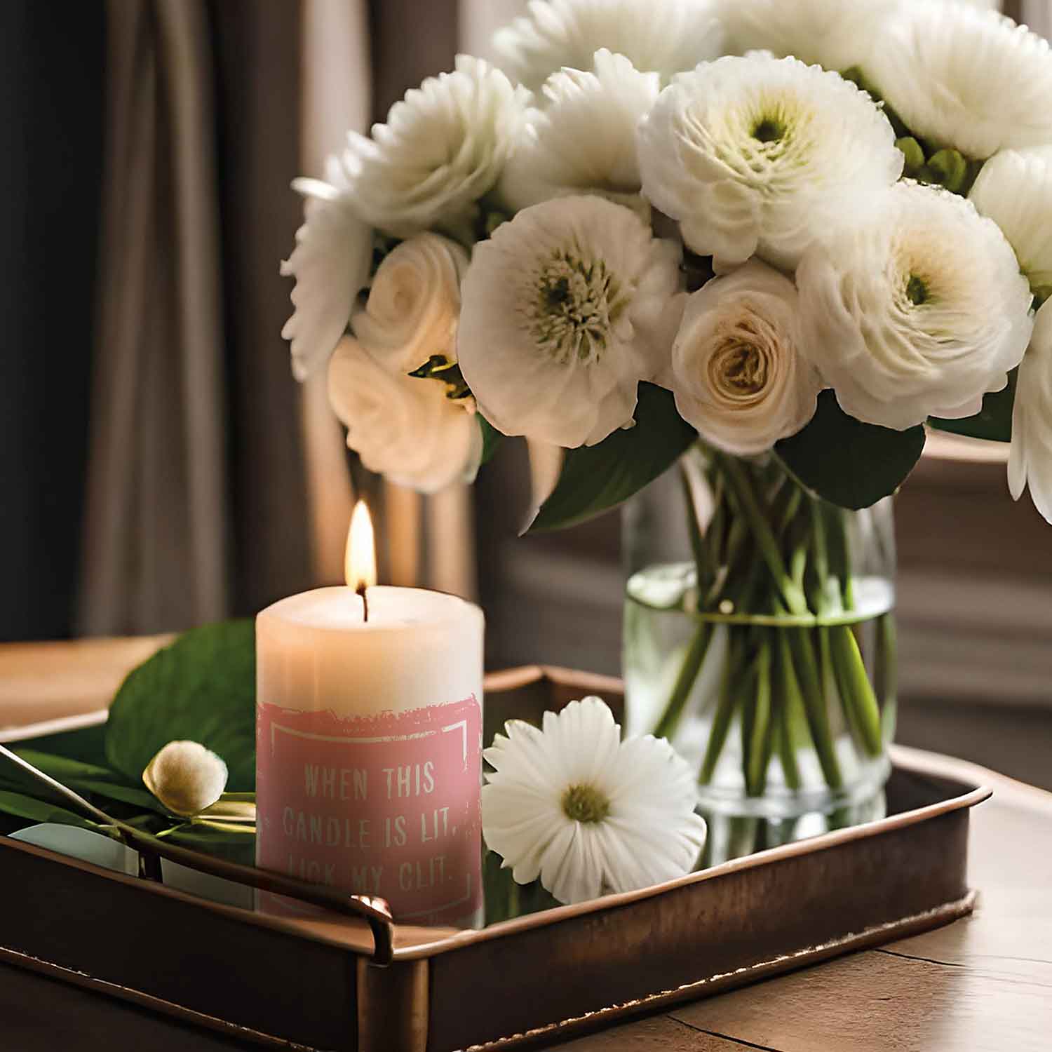 Kleine Kerze mit Spruch "When this Candle is lit"