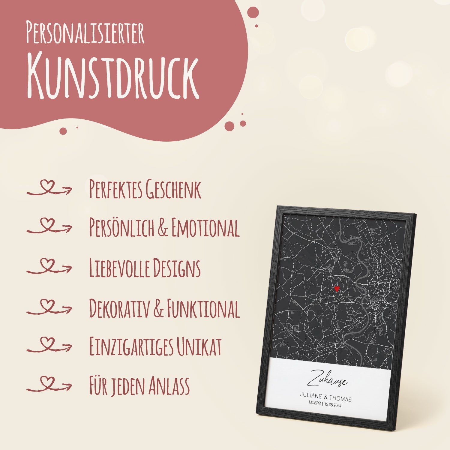 Personalisiertes Poster - Zuhause - Personalisiertes Geschenk