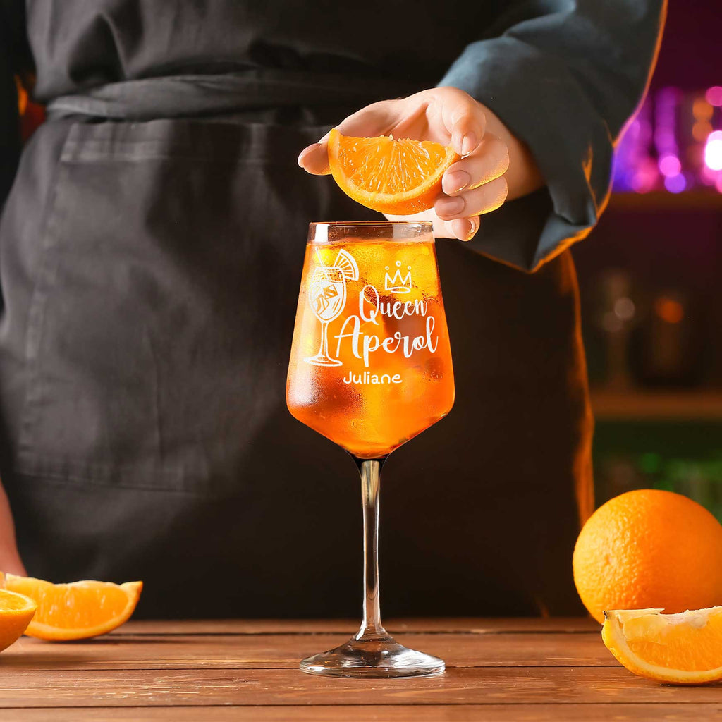 Leonardo Weinglas mit Gravur - "Queen Aperol" mit Namen