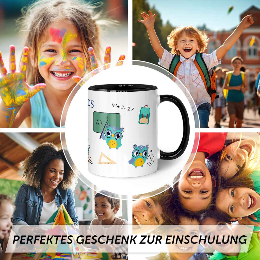Bedruckte Tasse mit Motiv - Schuleule