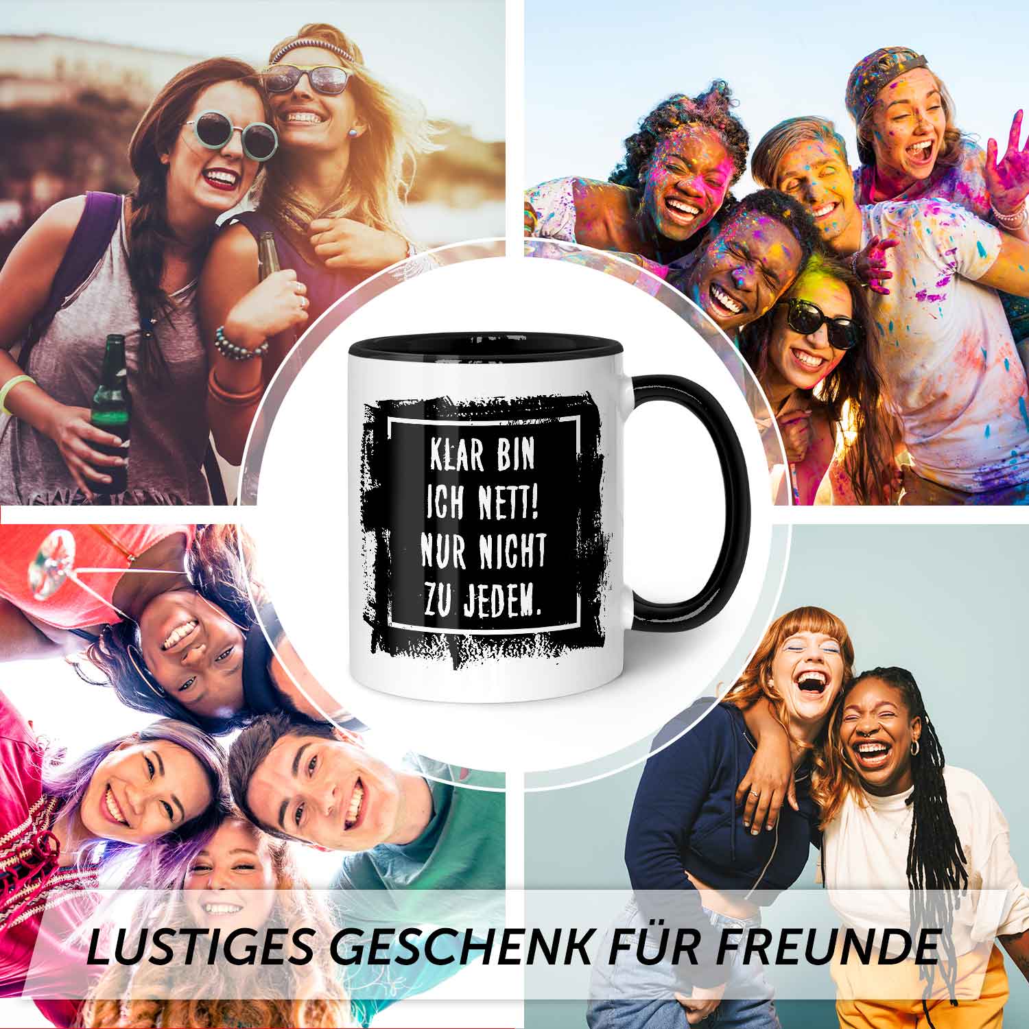 Bedruckte Tasse mit Spruch - "Klar bin ich nett"