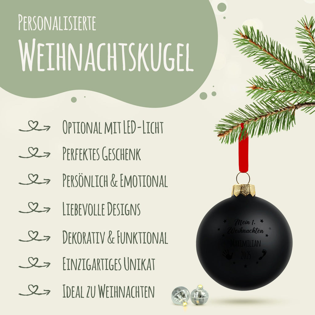 Gravierte Weihnachtskugel - Mein erstes Weihnachten
