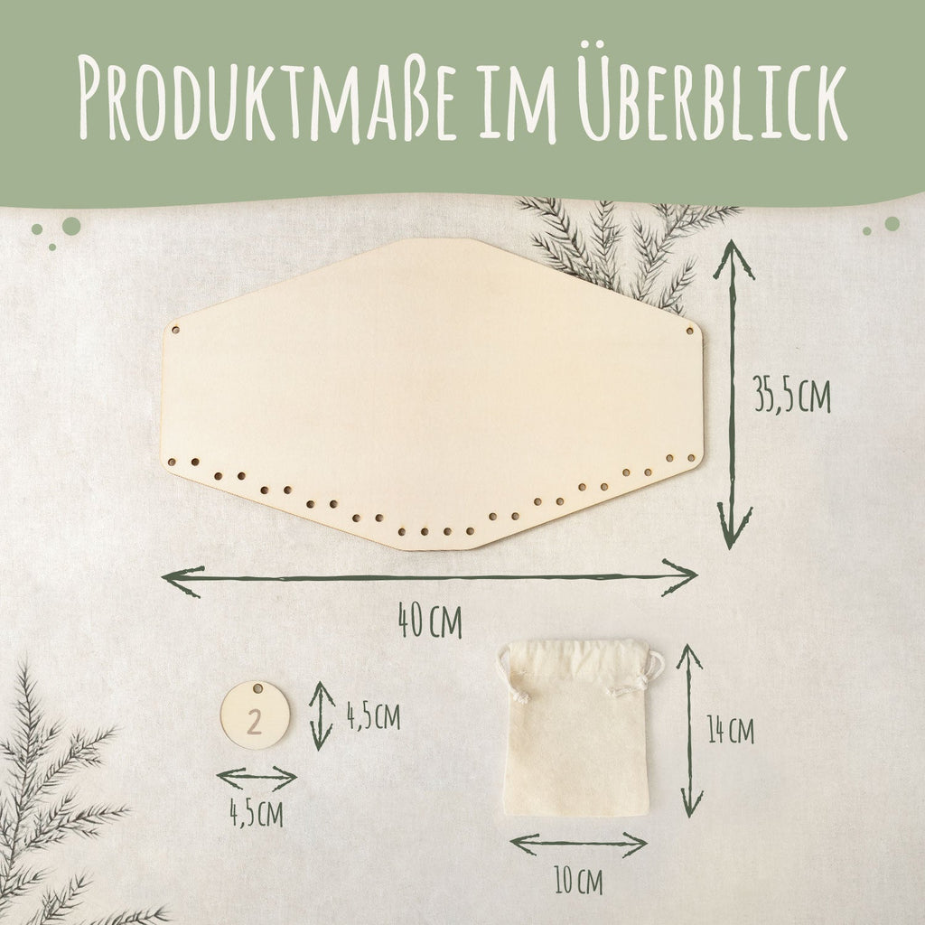 Personalisierter Adventskalender aus Holz mit Druckmotiv & Namen - Waldtiere Mütze