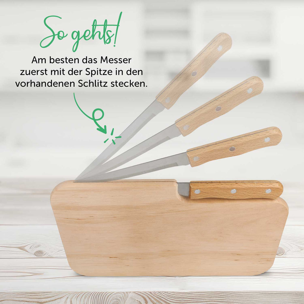 Frühstücksbrettchen mit Gravur - Inklusive Messer - Zeit für eine Pause - Personalisiert mit Namen