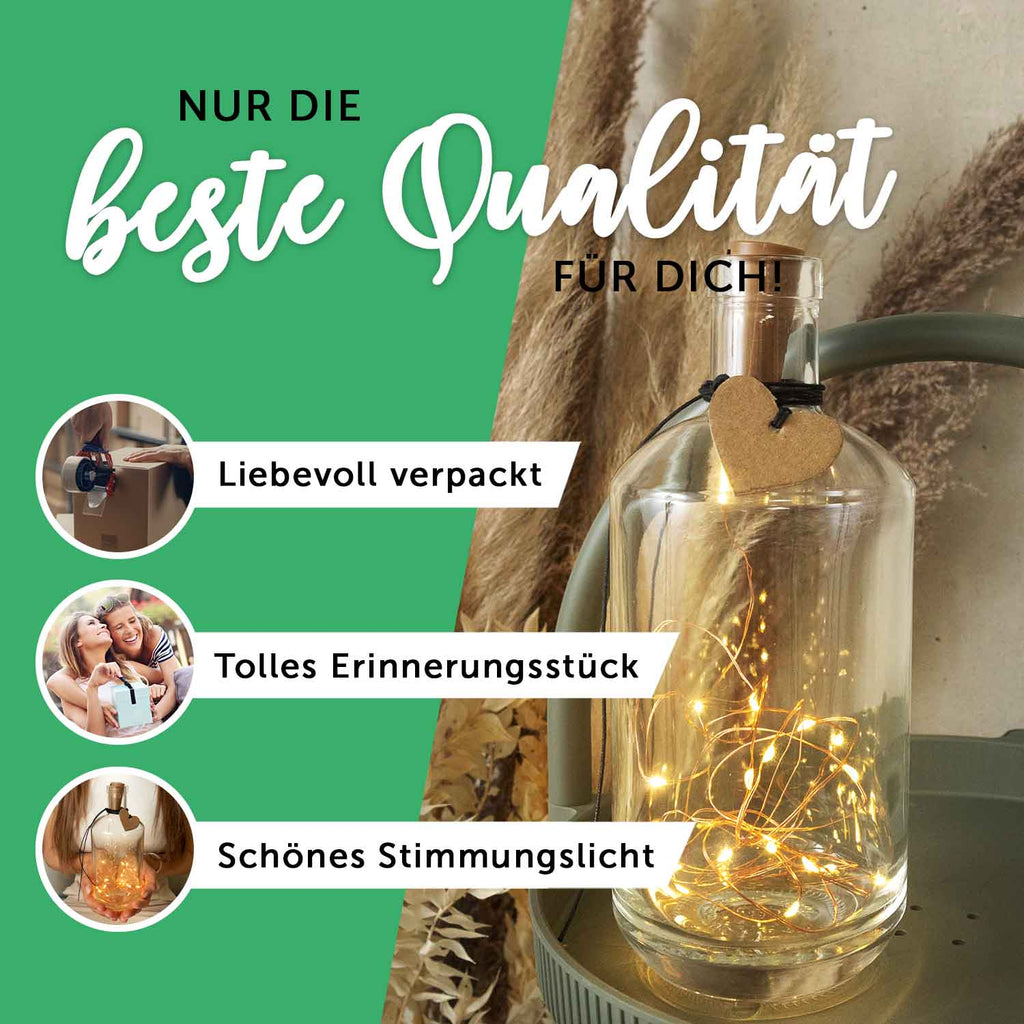 Flaschenlicht mit LED-Lichterkette und UV Druck - Weihnachtsmann Design - Weihnachtsdekoration