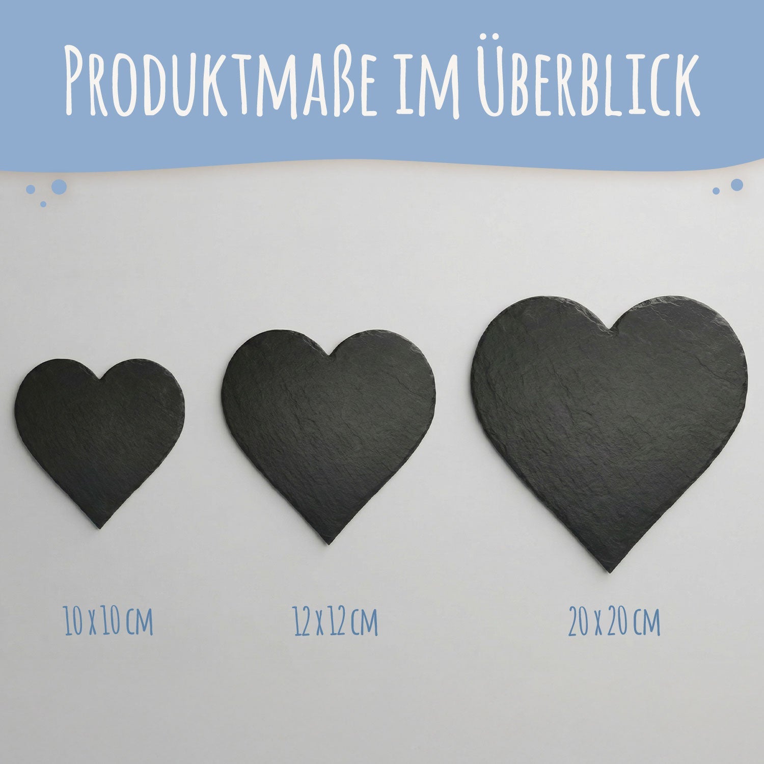 Bedrucktes Schieferherz - In Gedenken V2 - Personalisiertes Geschenk