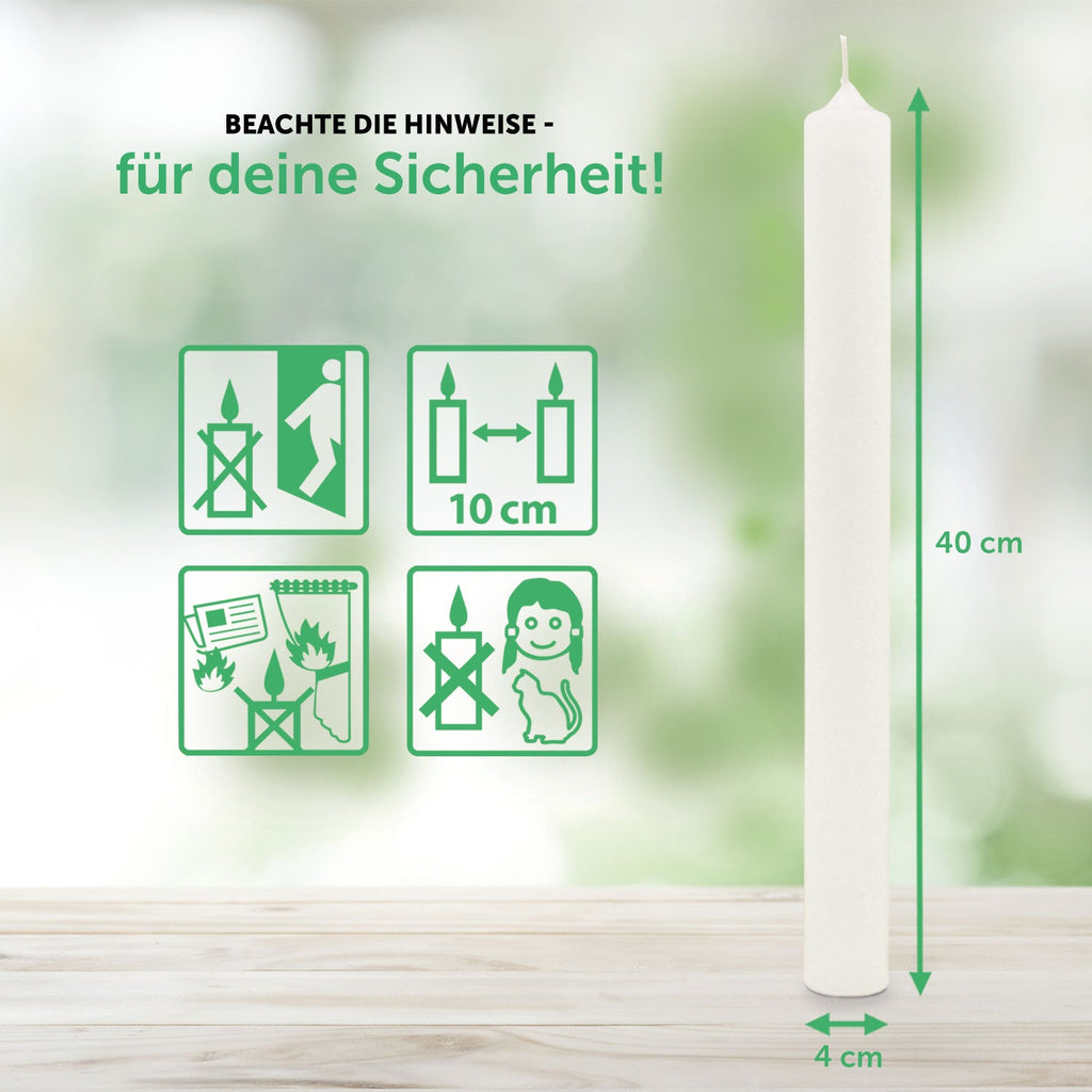 Stabkerze "Kirschblüten"- Kommunion Kerze mit Namen & Datum