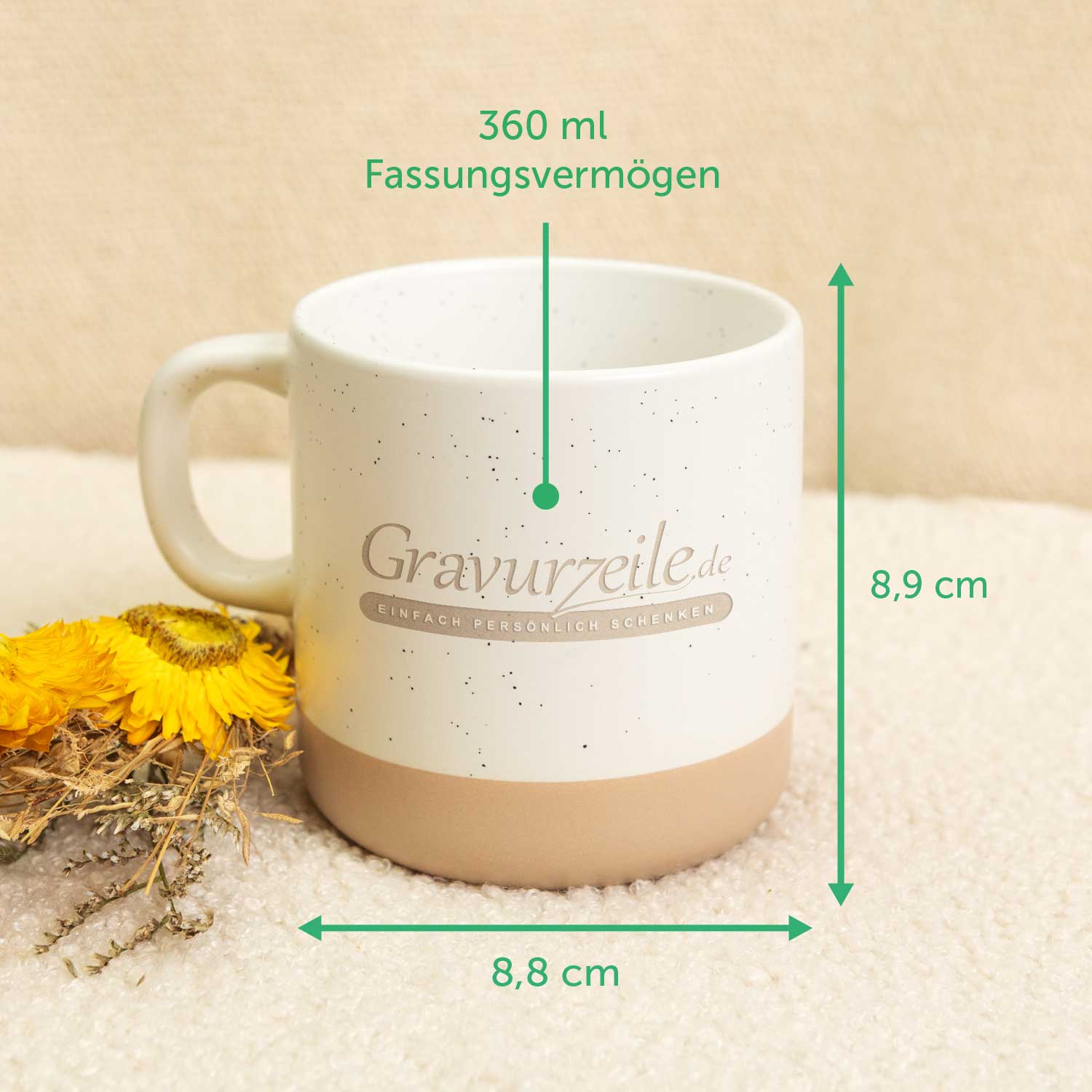 Gravierte Steingut Tasse - Happy Birthday Papa