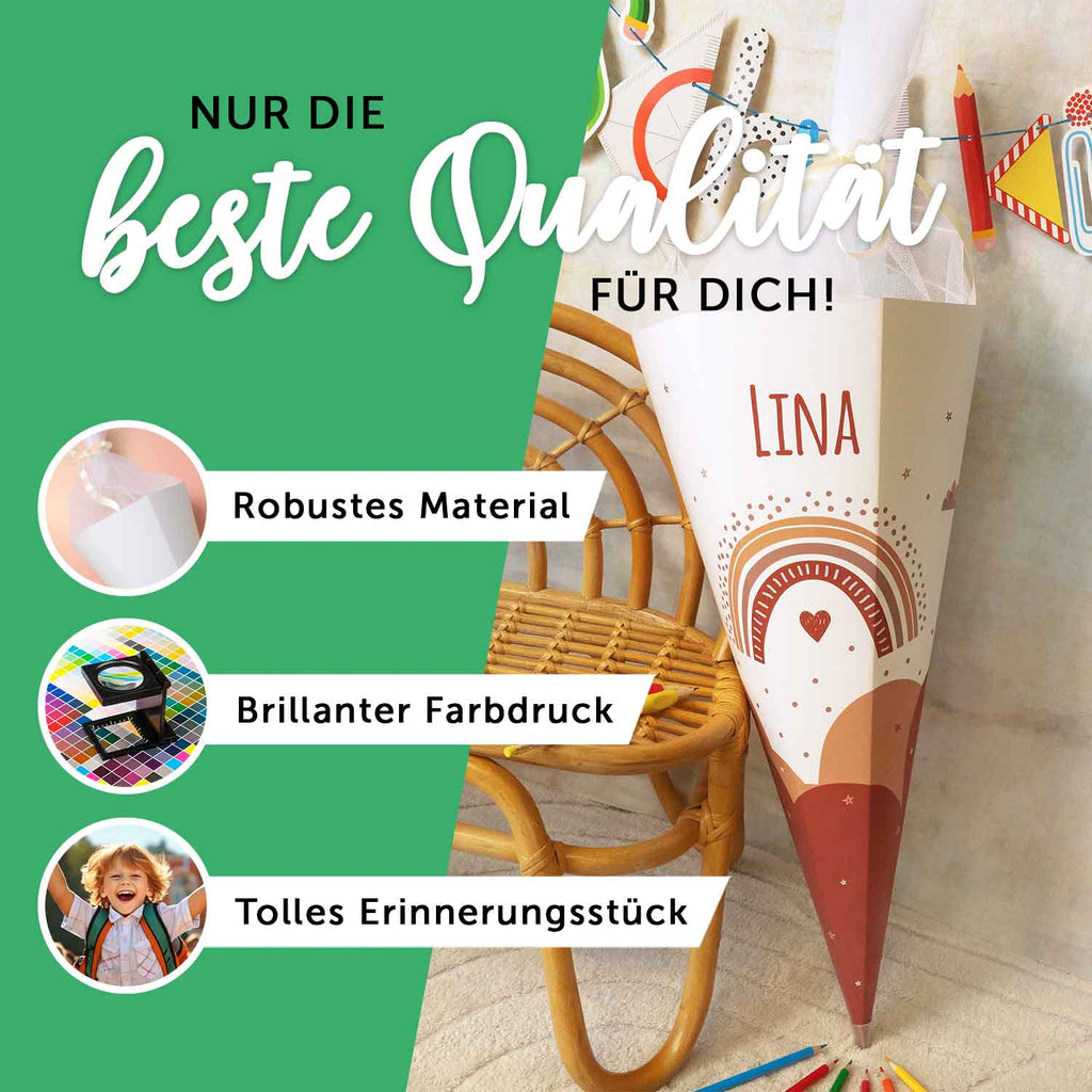 Bedruckte Schultüte mit Namen - Schmetterling
