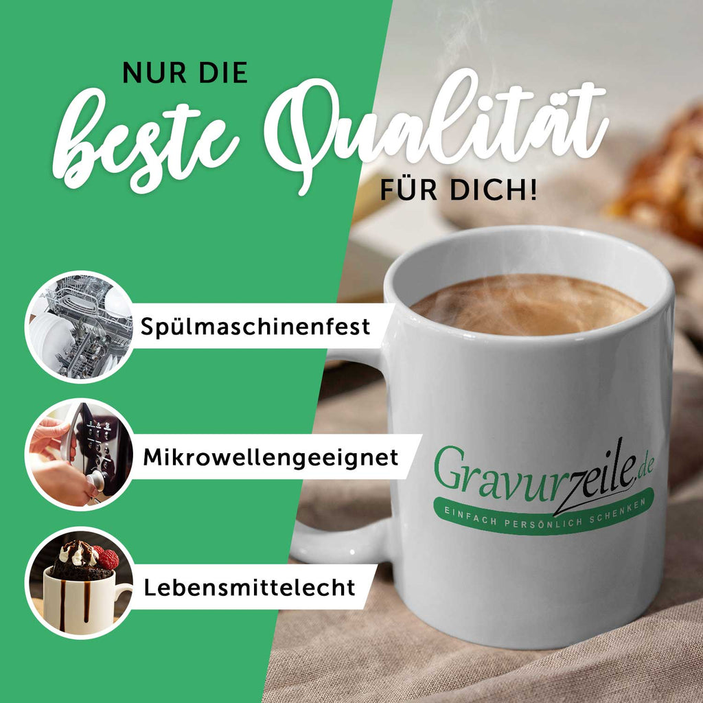 Bedruckte Tasse mit Spruch - "Ficken Sie sich"