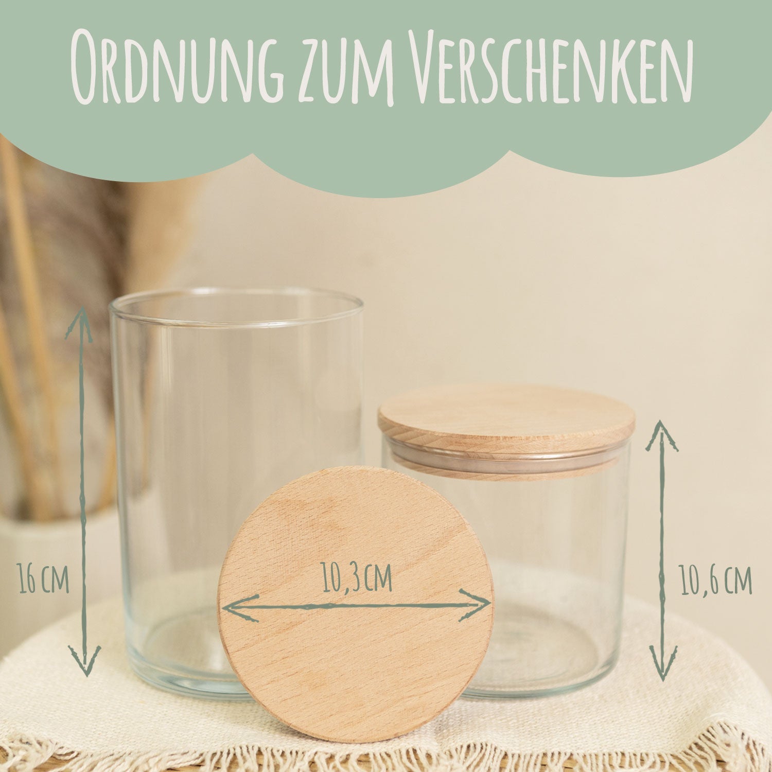 Graviertes Vorratsglas mit Holzdeckel - Namen