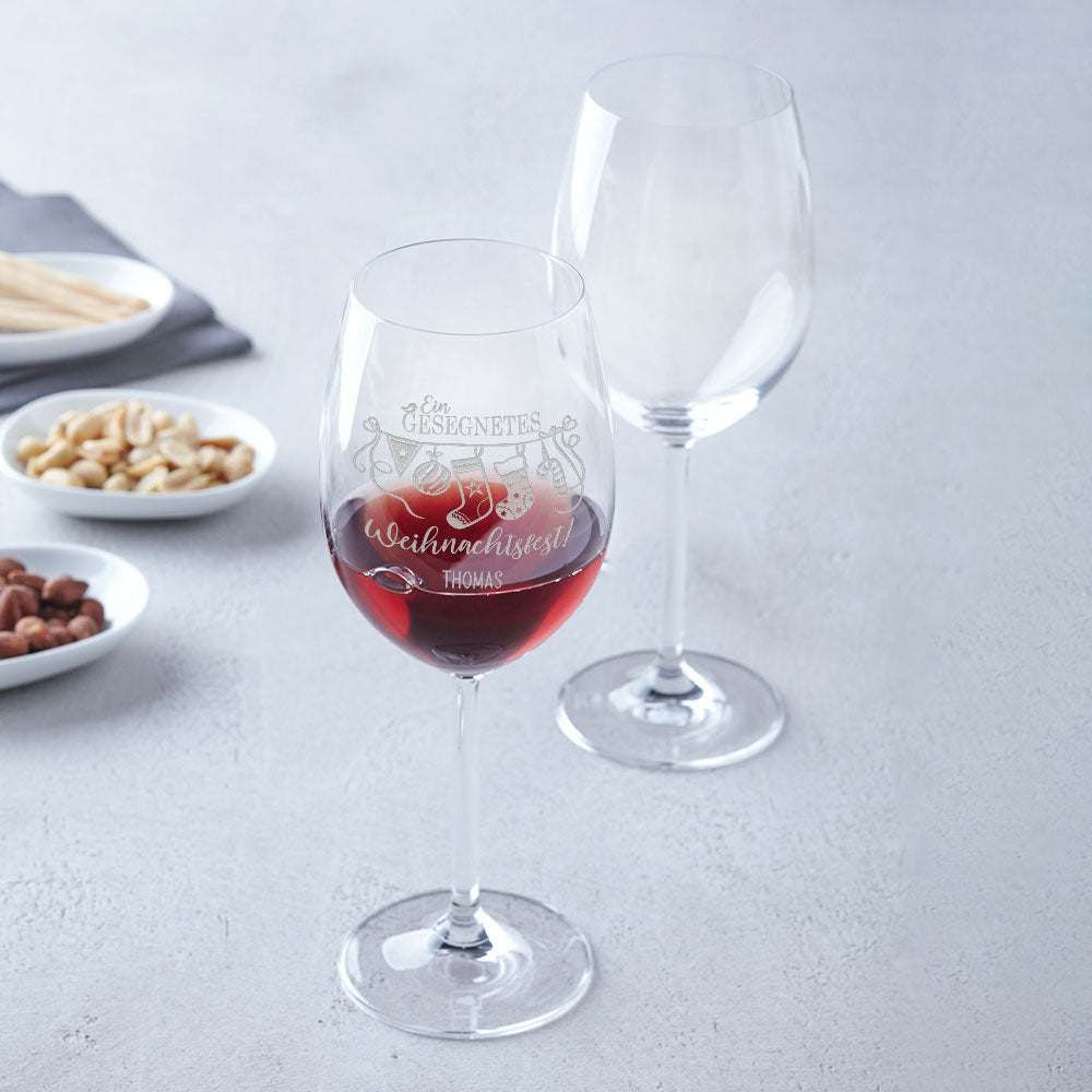 Leonardo Weinglas mit Gravur - "Ein gesegnetes Weihnachtsfest"