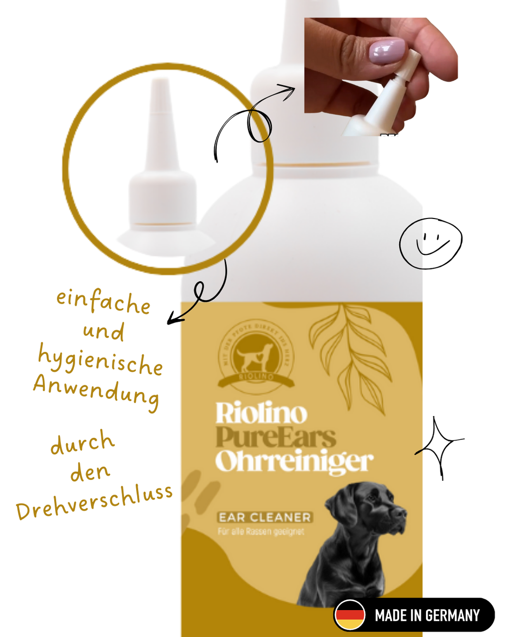 Riolino PureEars– Sanfte Reinigung für empfindliche Ohren