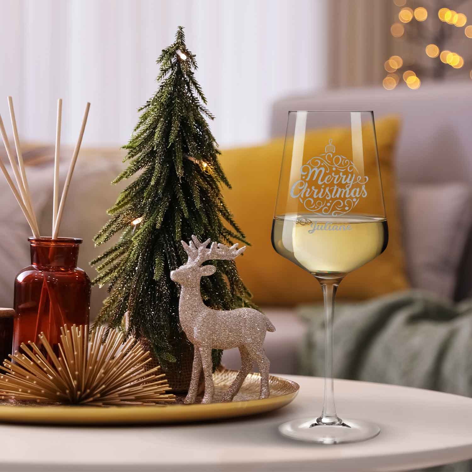 Leonardo Weinglas mit Gravur "Merry Christmas Ball"