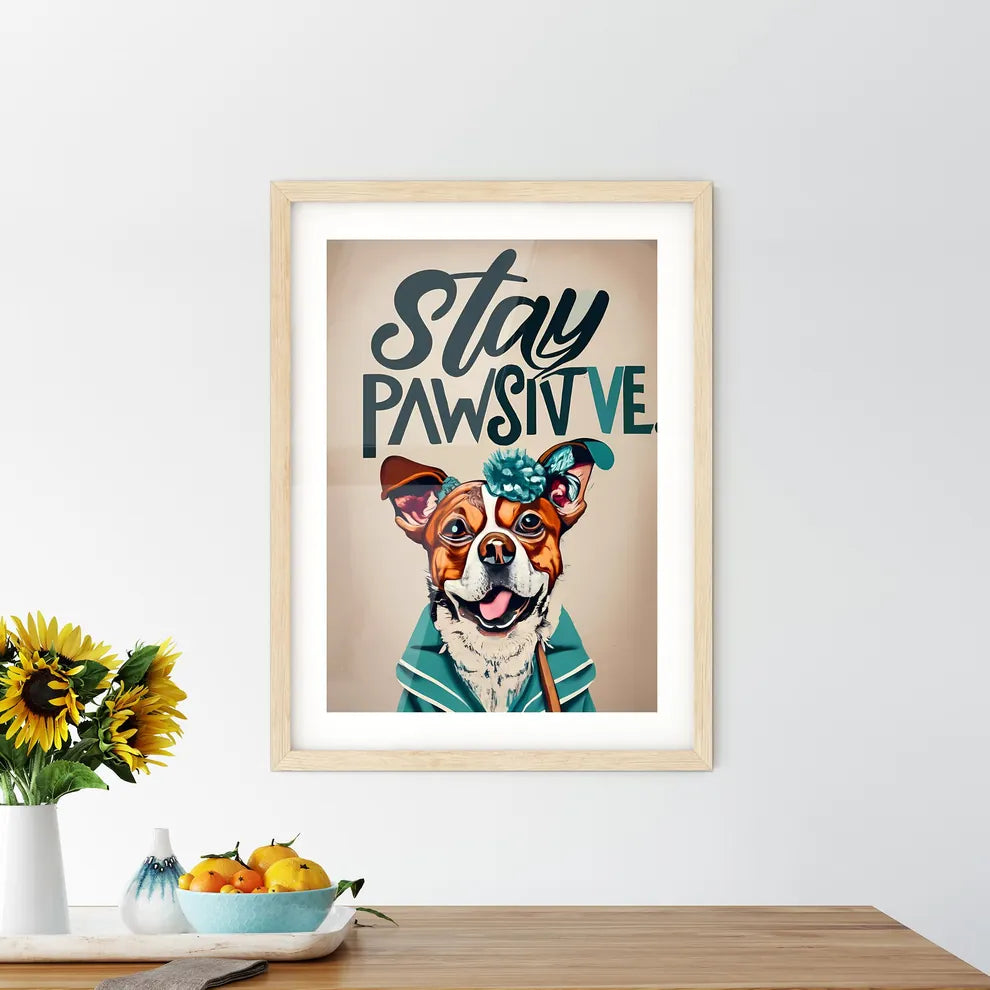 Stay Pawsitive - A Dog Wearing A Blue Jacket