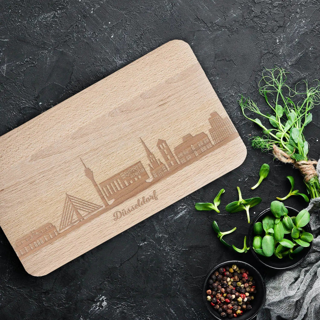 Frühstücksbrettchen Skyline Düsseldorf