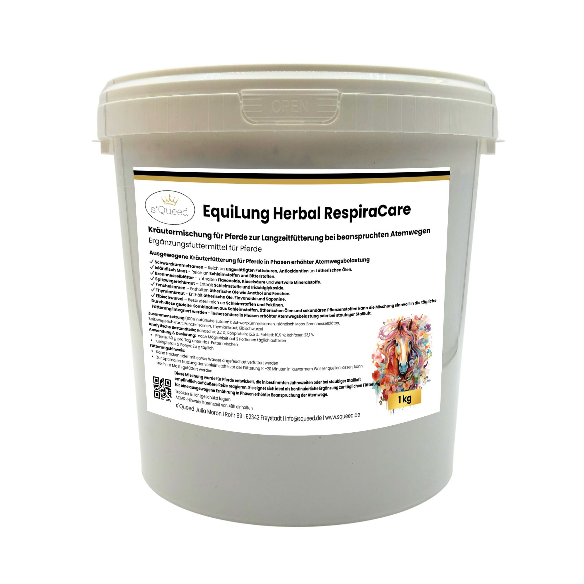 EquiLung Herbal RespiraCare – Kräutermischung für Pferde zur Langzeitfütterung bei beanspruchten Atemwegen durch nasskaltes Wetter und Temperaturwechsel