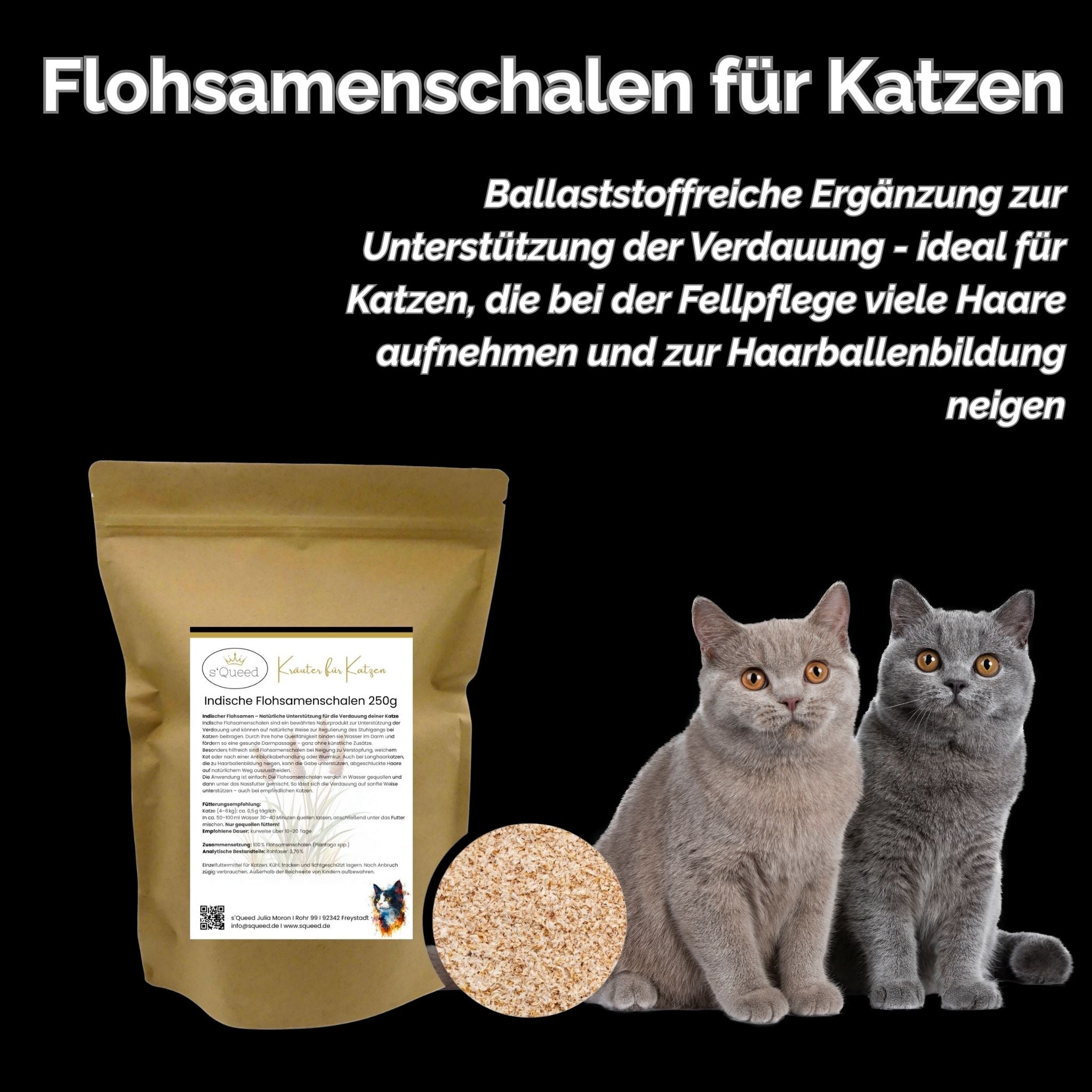 Flohsamenschalen Katze 250g