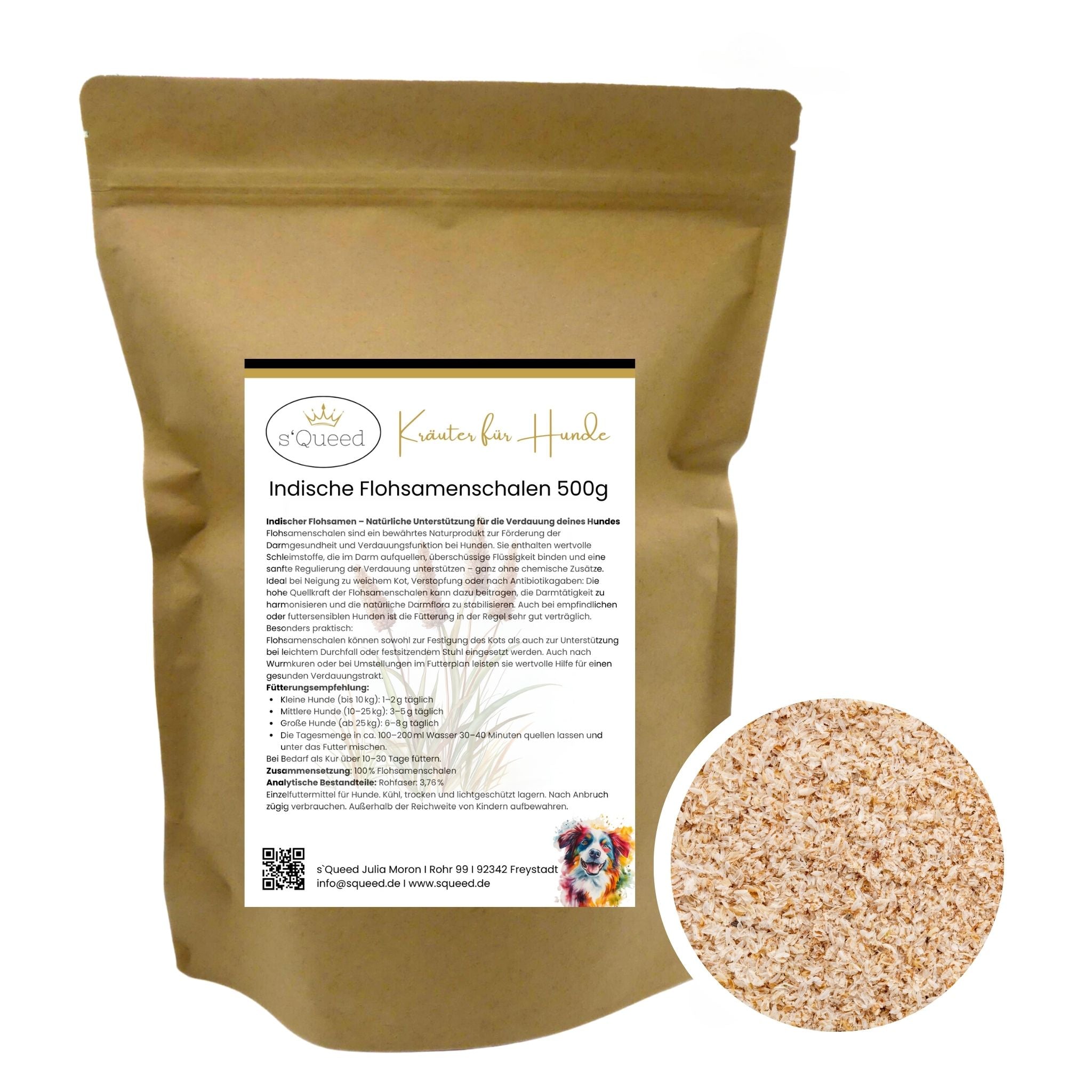Flohsamenschalen Hund 500g