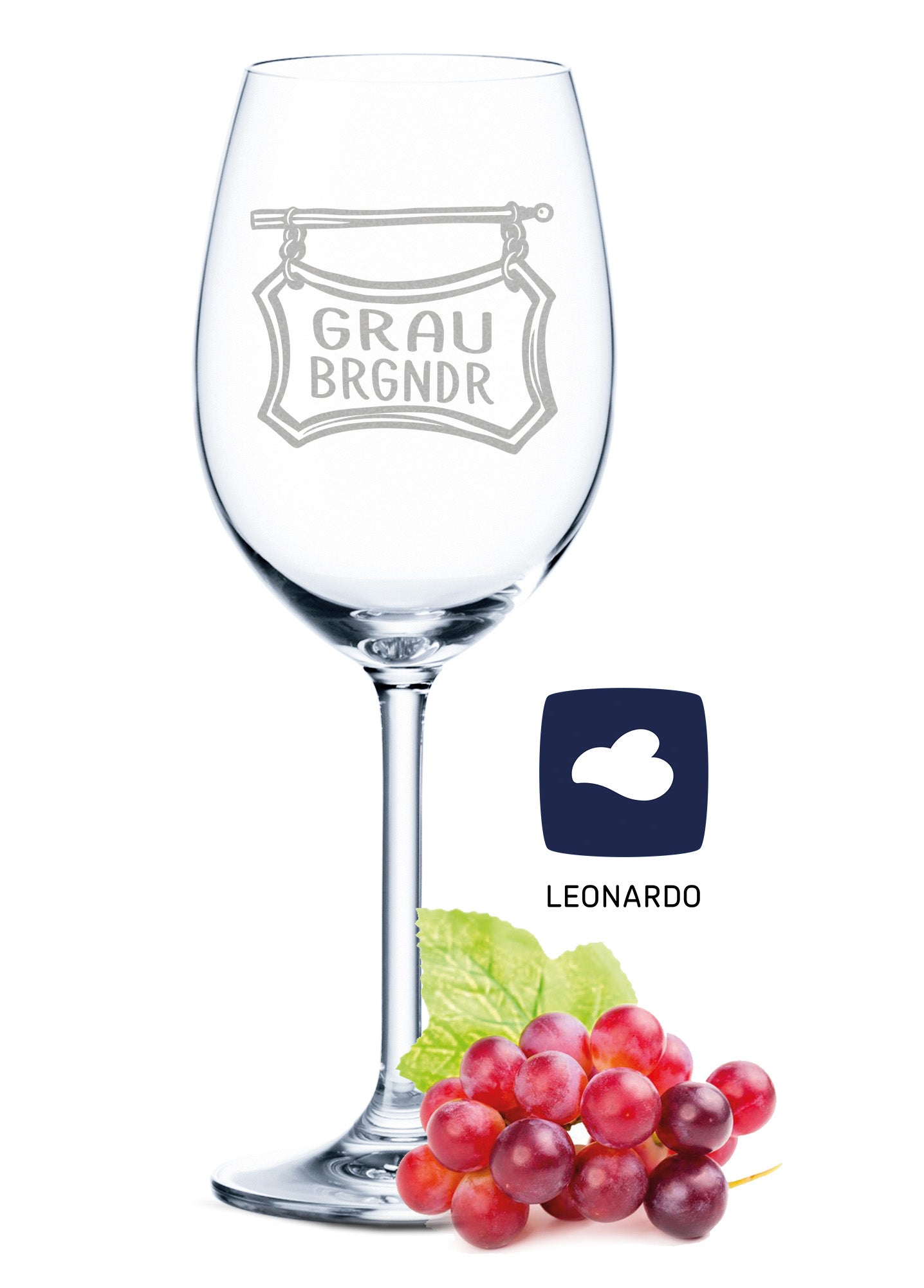 Leonardo Weinglas mit Gravur "Grau BRGNDR"