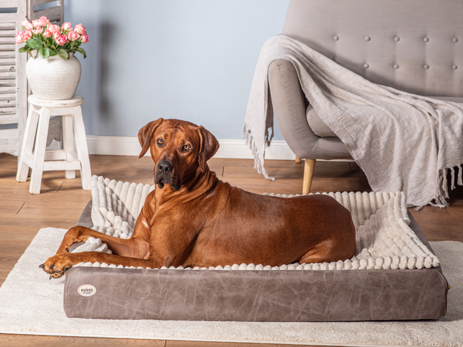 Hundebett KUDDE veganes Wildleder