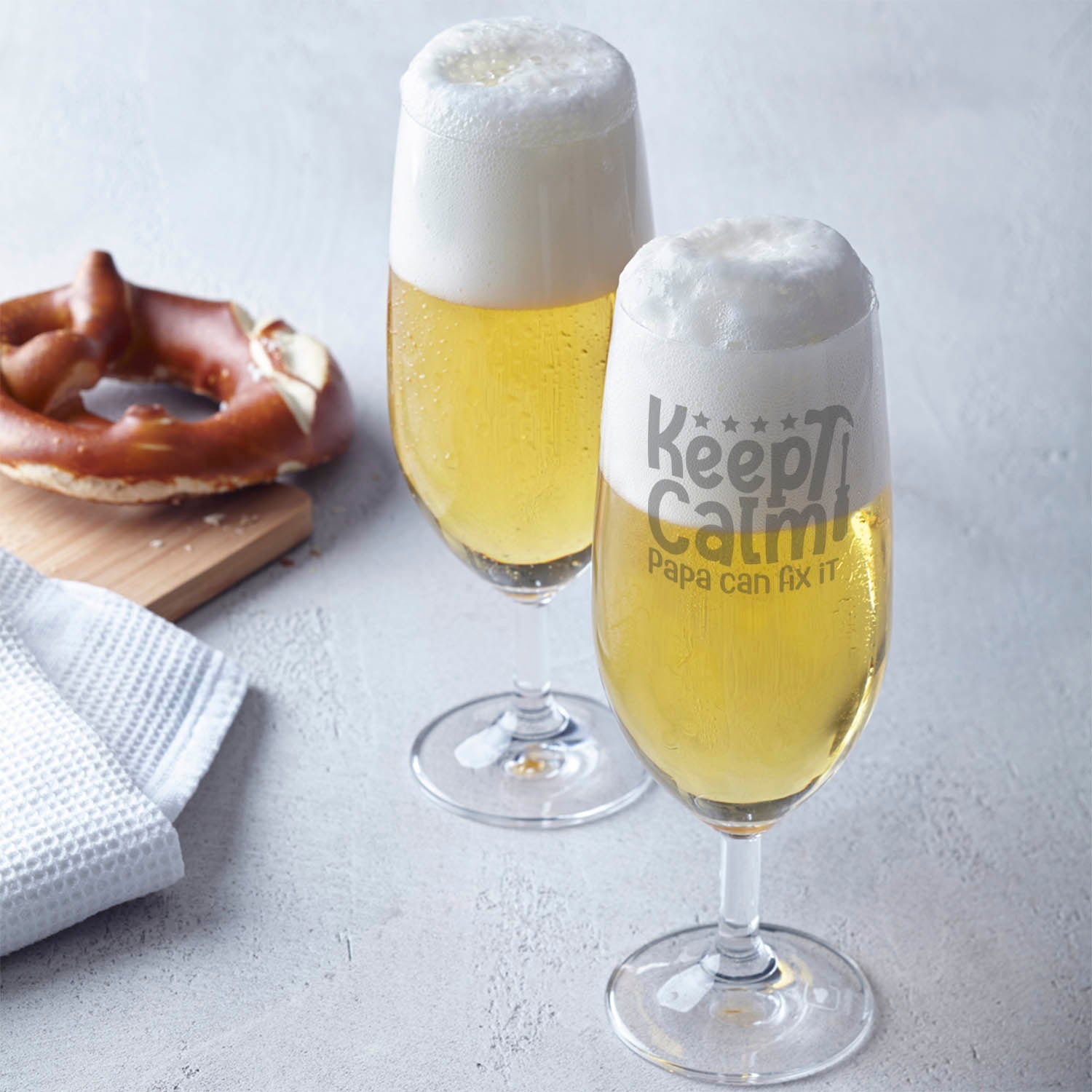 Leonardo Bierglas mit Gravur "Keep calm papa can fix it"