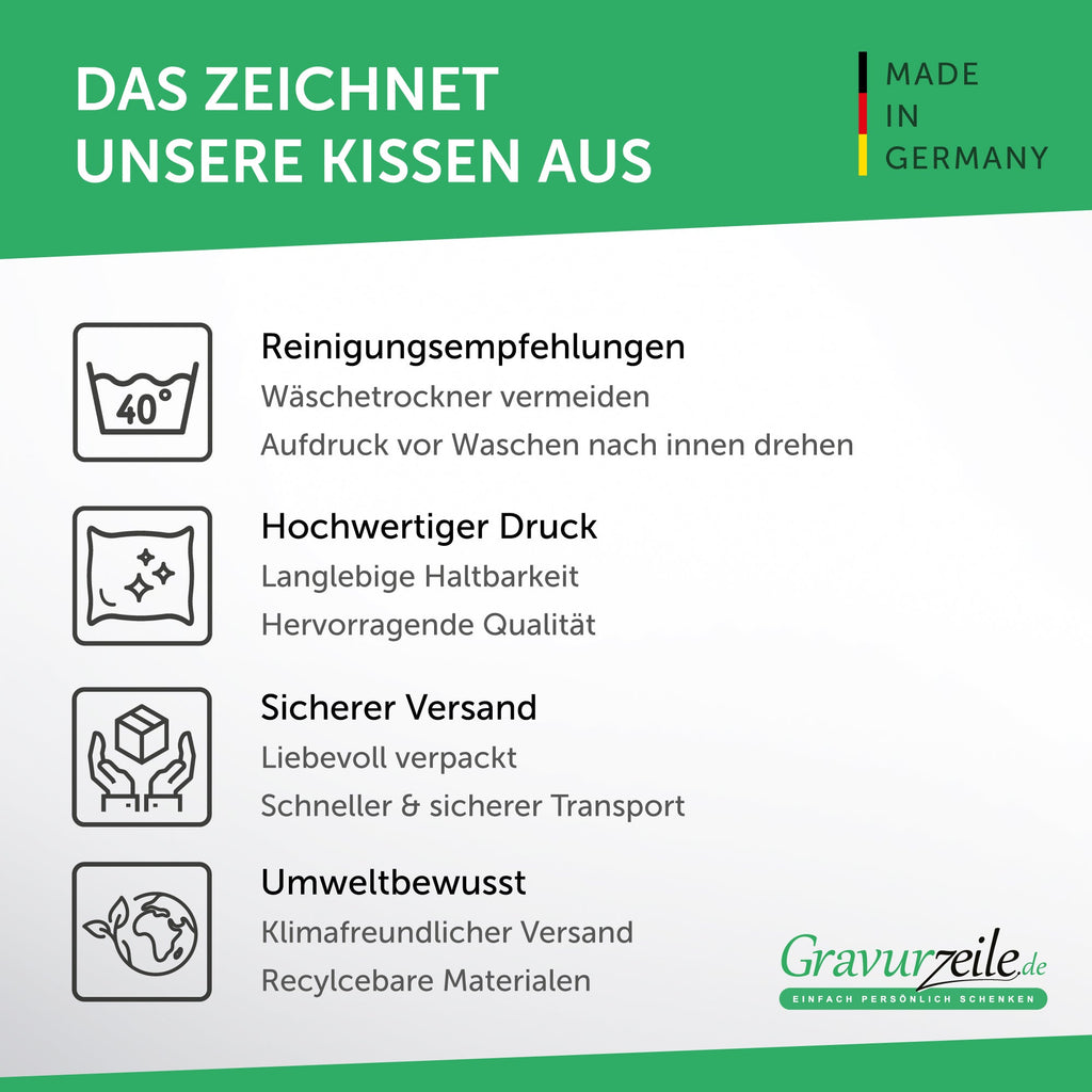 Bedrucktes Kissen mit Spruch HAB DICH LIEB