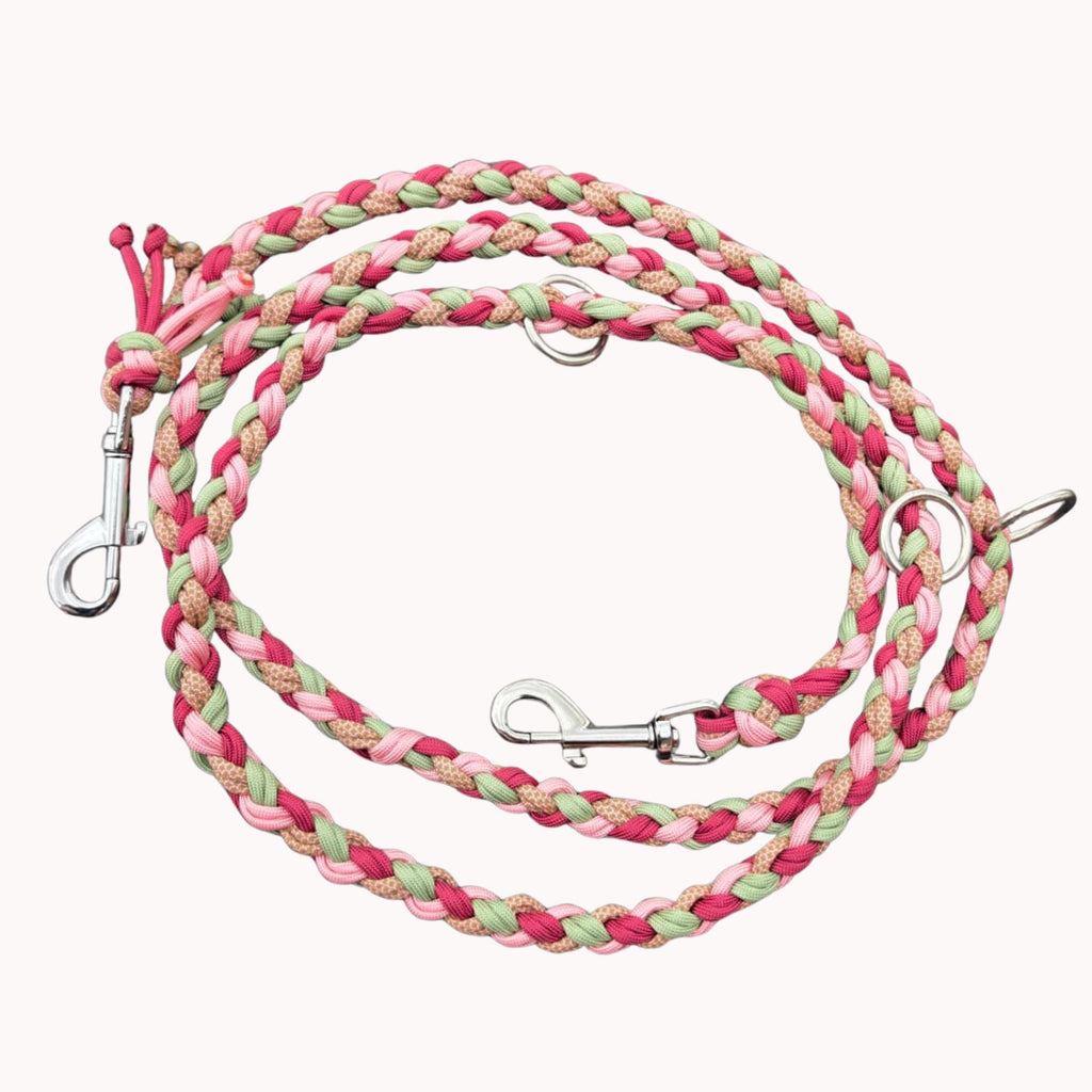 Hundeleine „Rose Sage“ – handgemacht, 2m verstellbar & besonders stabil