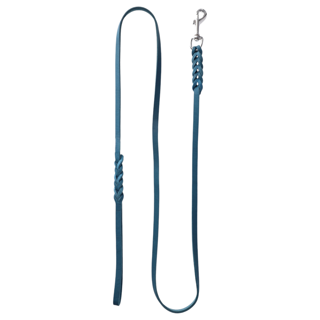Hundeleine Soft Leder mit Handschlaufe und geflochtenen Element