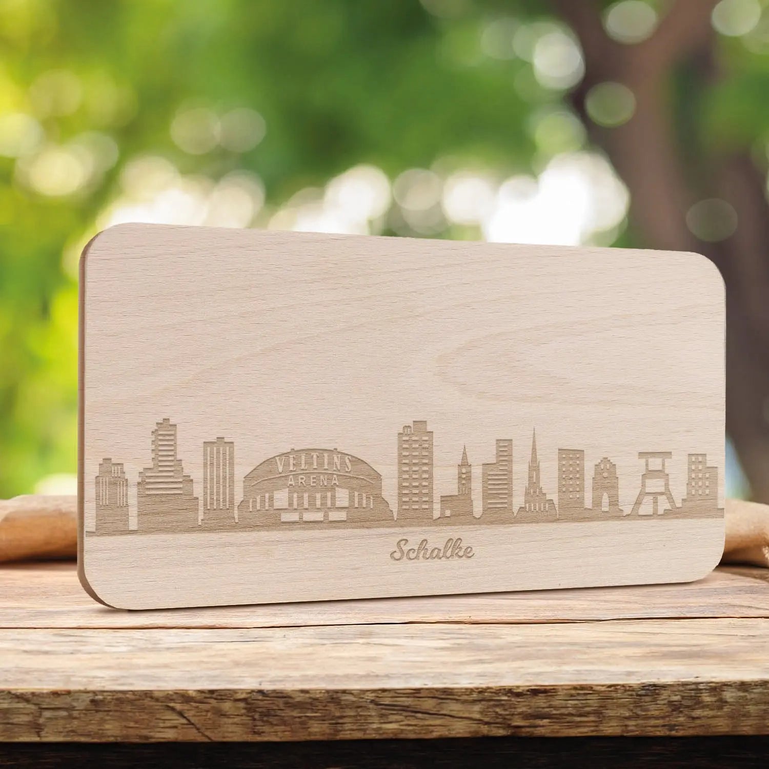 Frühstücksbrettchen Skyline Schalke